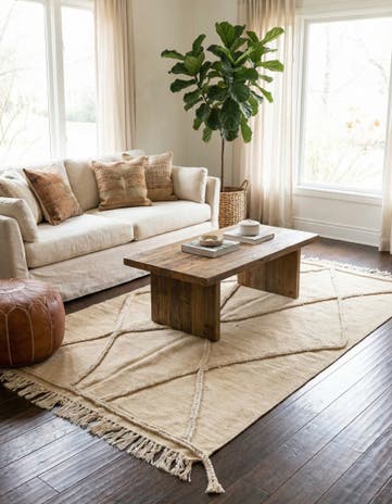 3' 6 x 6' 5 Hand Knotted Moroccan Wool Rug