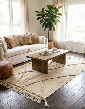 3' 6 x 6' 5 Hand Knotted Moroccan Wool Rug