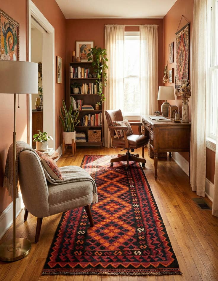 Detail image of 3' 3 x 6' 6  Hand Woven Kilim Afghan Wool Runner Rug