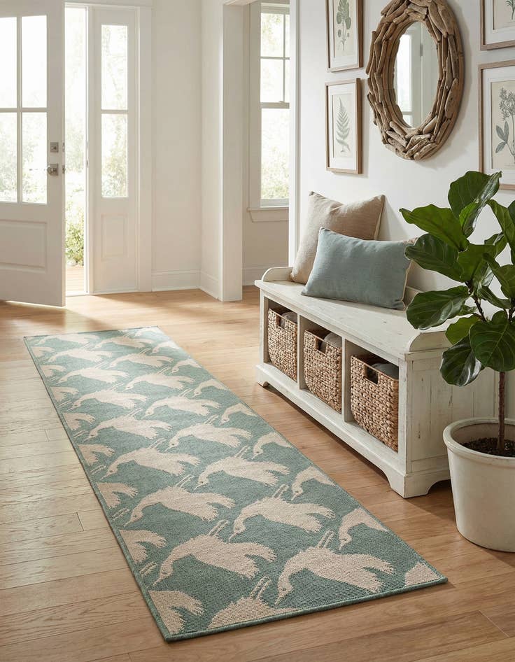 Detail image of  2' x 8'  Washable Coastal Indoor / Outdoor Runner Rug
