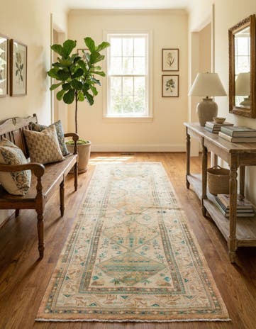 3' 5 x 10' Hand Knotted Farahan Persian Wool Runner Rug