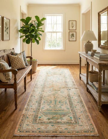 3' 5 x 10' Hand Knotted Farahan Persian Wool Runner Rug