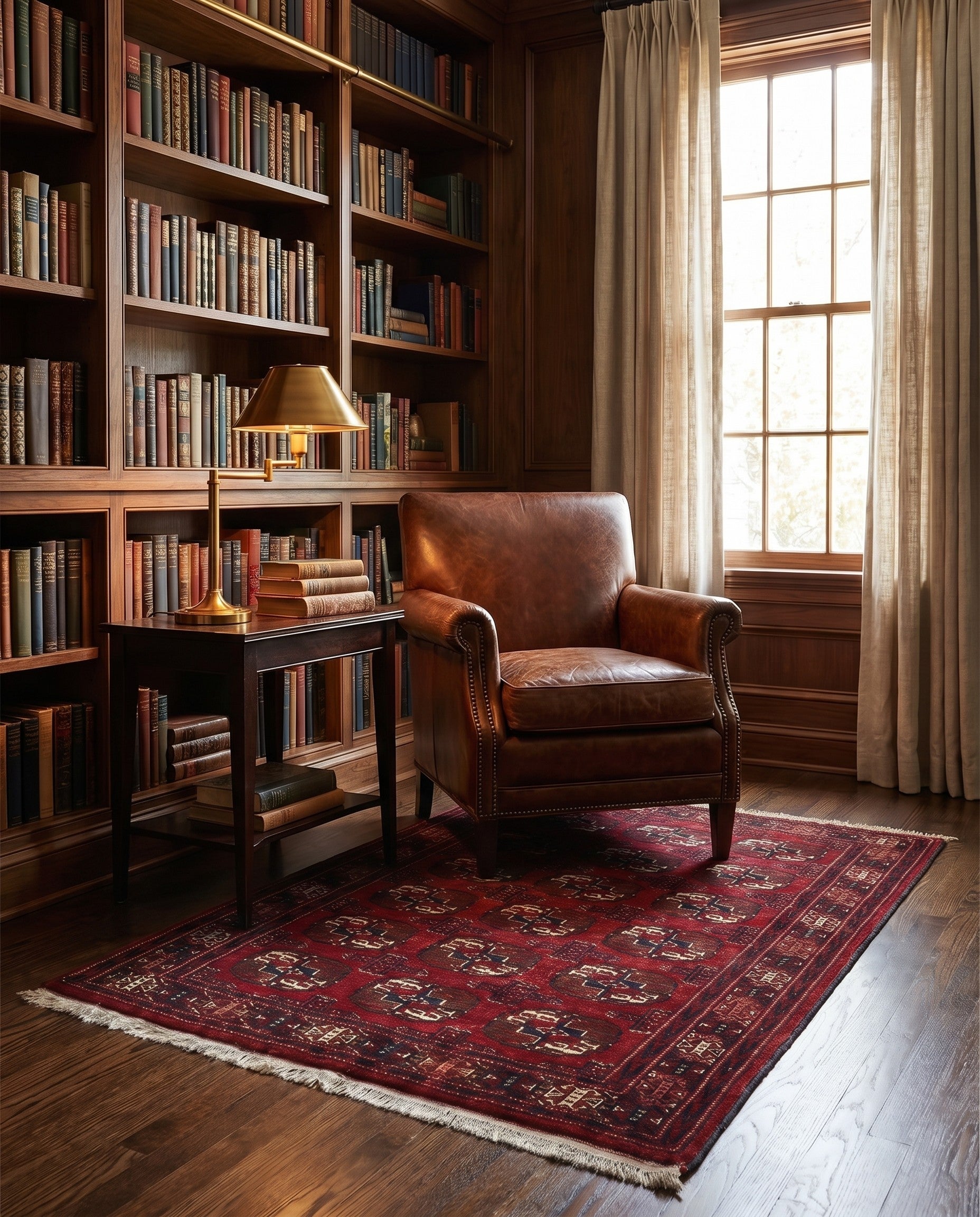 3' 1 x 3' 9 Hand Knotted Bokhara Oriental Wool Rug