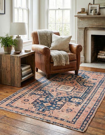 3' 10 x 6' 9 Hand Knotted Ultra Vintage Persian Wool Rug