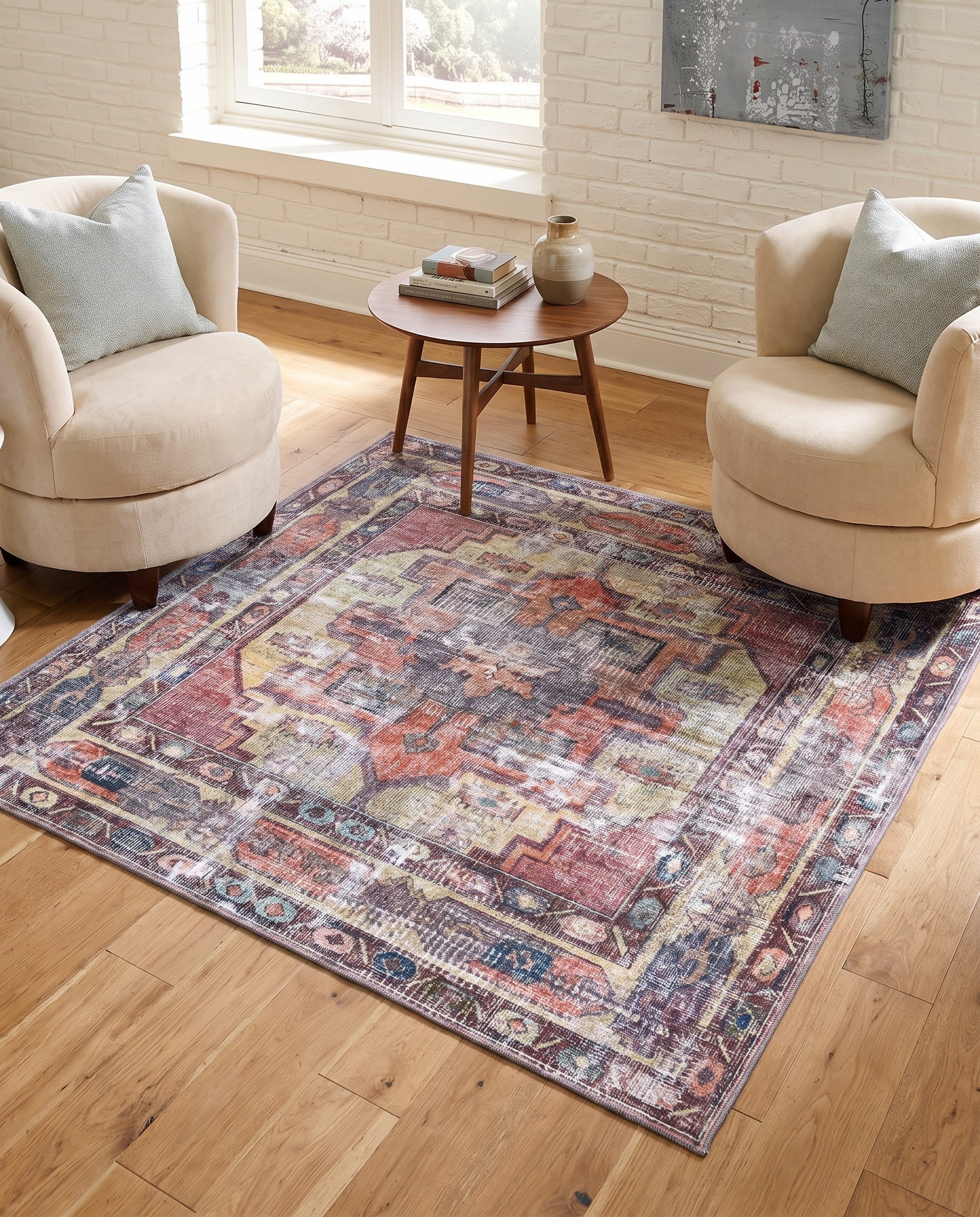 5' 3 x 5' 3 Washable Maahru Square Rug