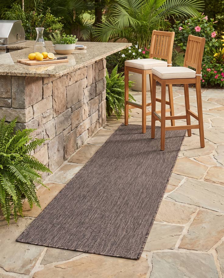 Detail image of 2' x 6' Easy-Clean Solid Indoor / Outdoor Runner Rug