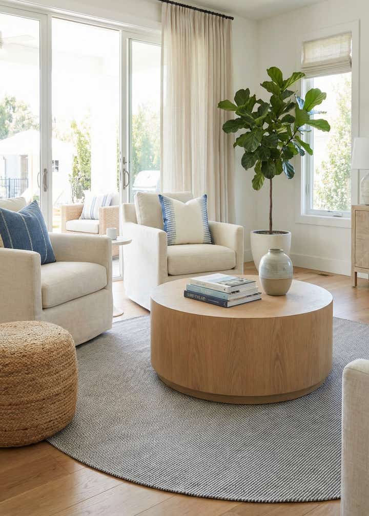 10' x 10' Easy-Clean Jill Zarin Palm Springs Indoor / Outdoor Round Rug