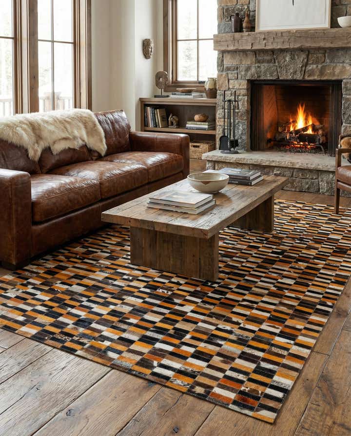 4' 11 x 7' 9 Cowhide - Patchwork Rug