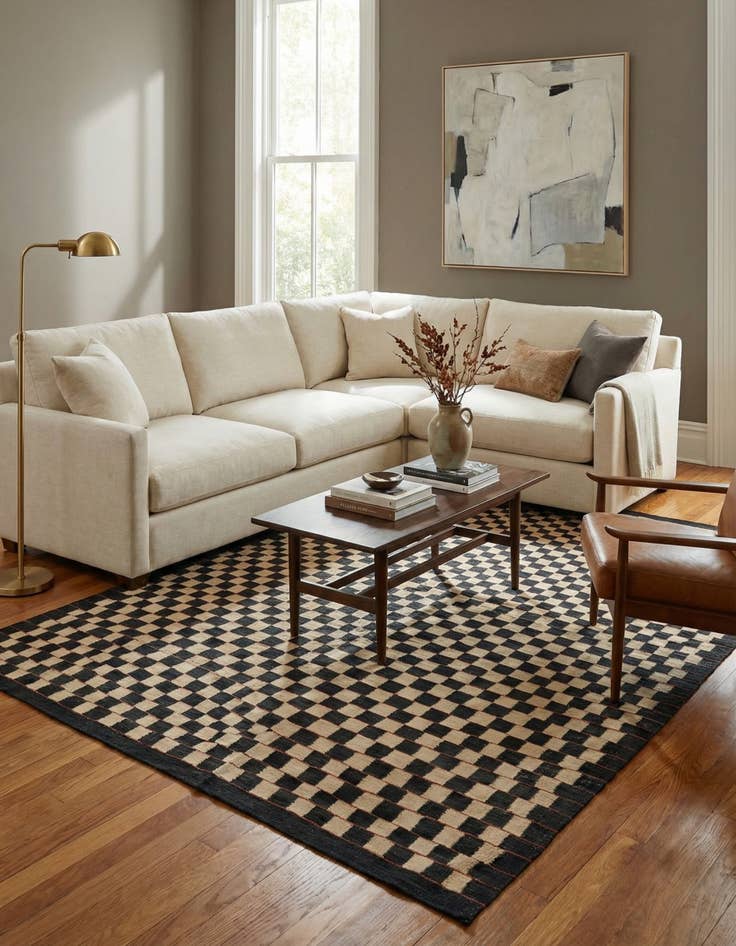 Detail image of  8' x 11' 4  Hand Woven Kilim Modern Wool Rug