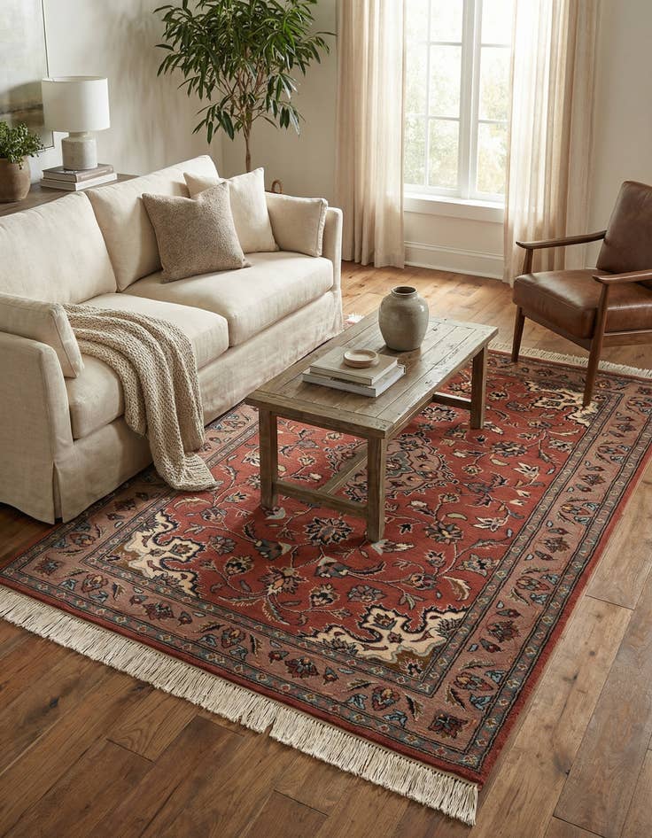 Detail image of  4' 1 x 6' 4  Hand Knotted Lahour Oriental Wool Rug