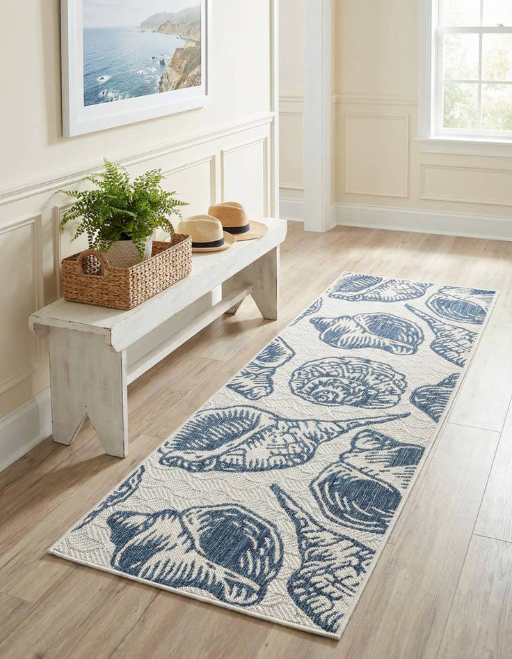 Detail image of 2' x 6' Easy-Clean Coastal Indoor / Outdoor Runner Rug