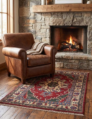 3' 6 x 5' 5 Hand Knotted Kazak Rug