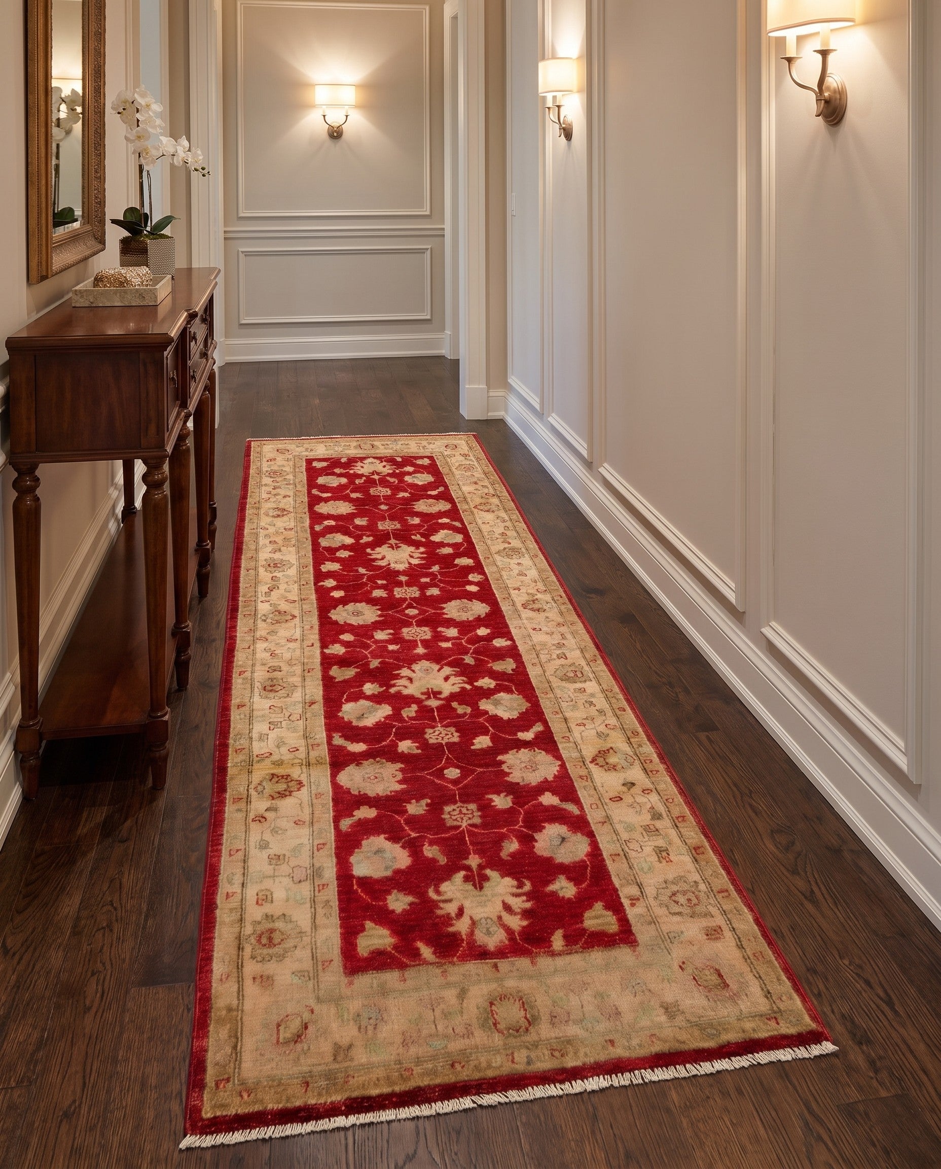 2' 8 x 8' 8 Hand Knotted Pershawar Ziegler Runner Rug