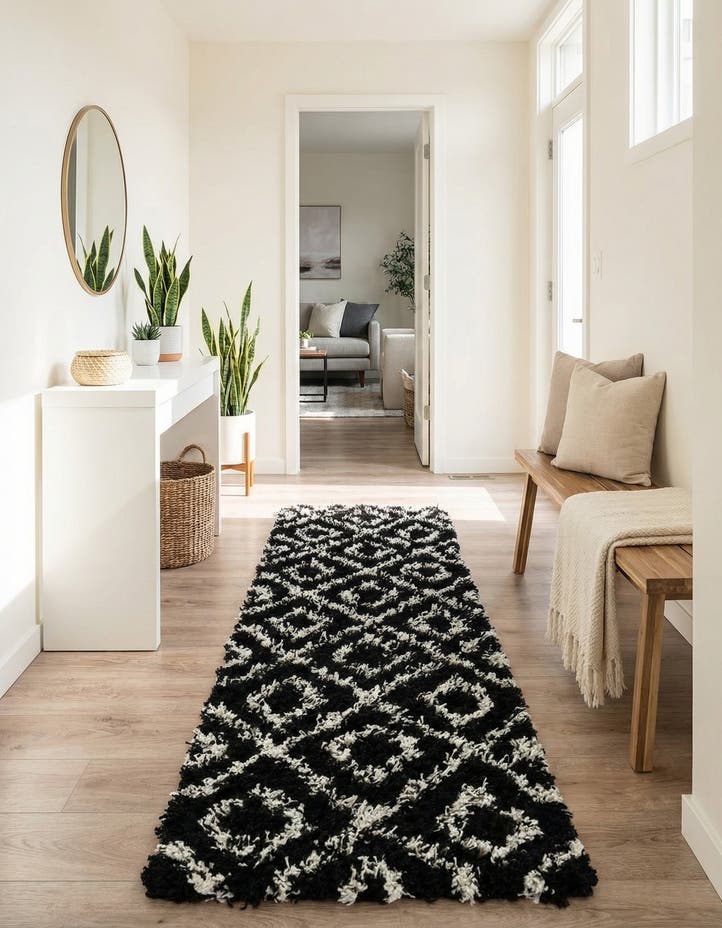2' x 5' Lattice Shag Runner Rug