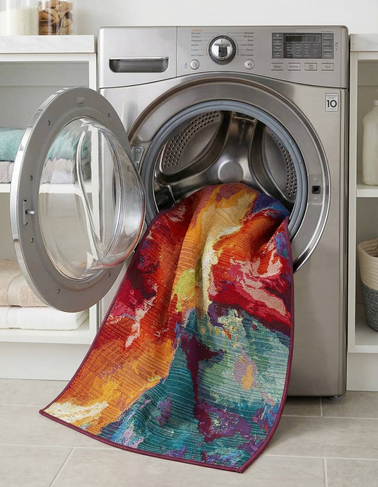 Detail image of 2' x 4'  Washable Modern Indoor / Outdoor Runner Rug