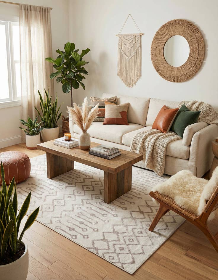 Detail image of 7' 10 x 7' 10 Bohemian Trellis Square Rug