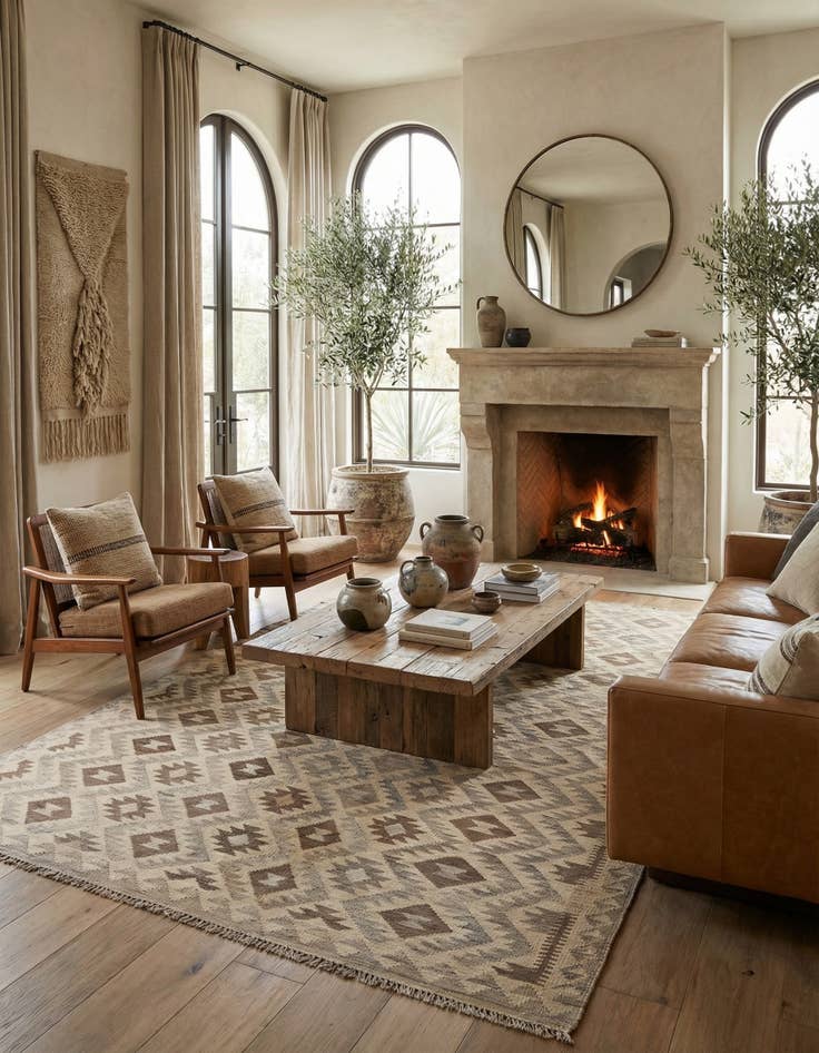 Detail image of 6' 5 x 9' 10 Hand Woven Kilim Maymana Wool Rug