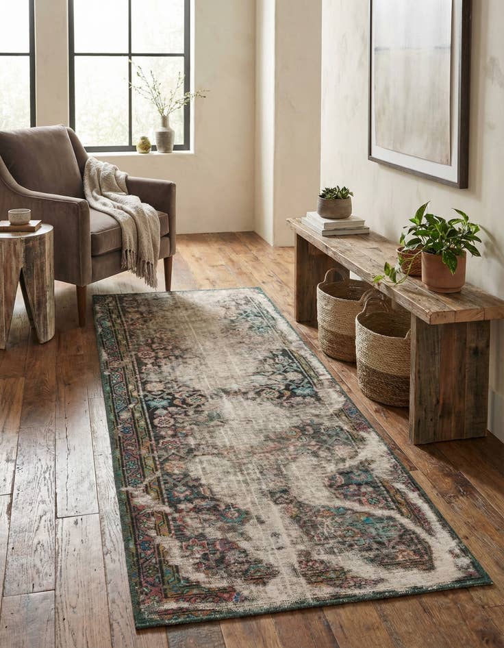 Detail image of 2' 9 x 6' 4  Hand Knotted Ultra Vintage Persian Wool Runner Rug