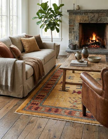 3' 5 x 5' 1 Hand Knotted Ziegler Wool Rug