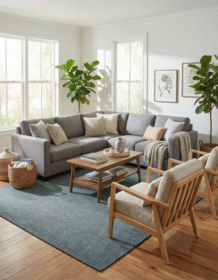 Detail image of 7' 10 x 11' Easy-Clean Solid Indoor / Outdoor Rug