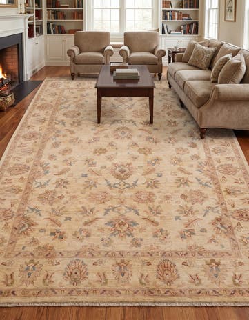 8' 6 x 11' 1 Hand Knotted Ziegler Rug