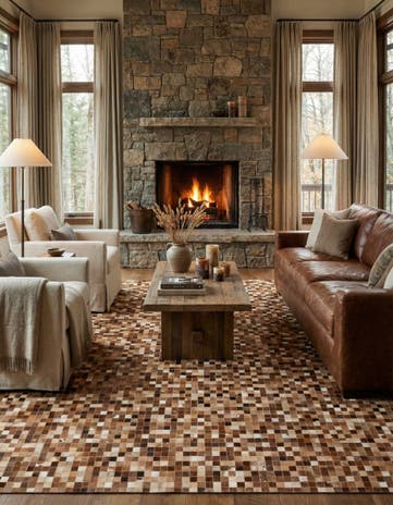 7' 11 x 9' 10 Cowhide - Patchwork Rug