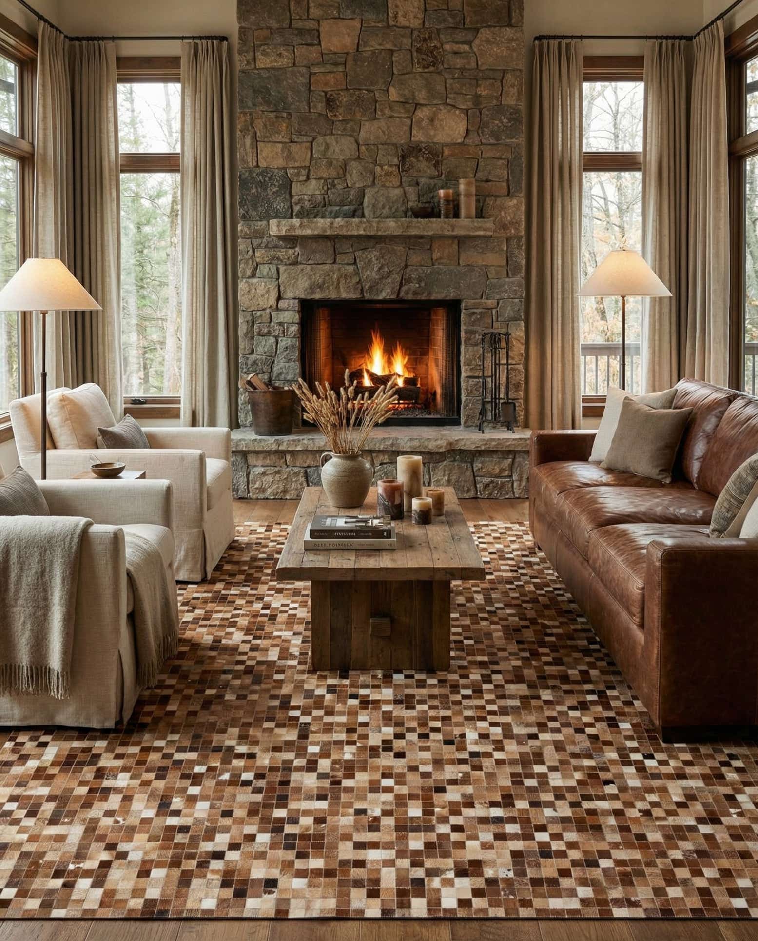7' 11 x 9' 10 Cowhide - Patchwork Rug