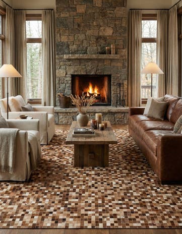 7' 11 x 9' 10 Cowhide - Patchwork Rug