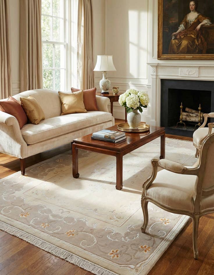 Detail image of 5' 7 x 8'  Hand Knotted Darya Rug