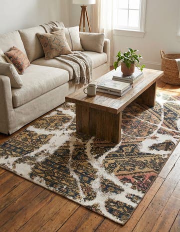 4' x 5' 9 Hand Knotted Ultra Vintage Persian Wool Rug