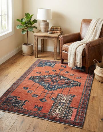 3' 8 x 5' 10 Hand Knotted Ultra Vintage Persian Wool Rug