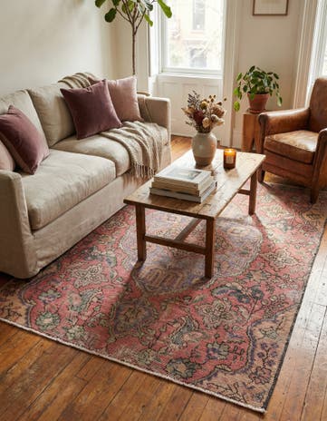 4' 2 x 5' 8 Hand Knotted Ultra Vintage Persian Wool Rug
