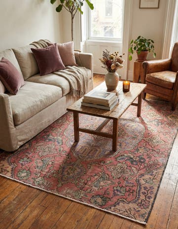 4' 2 x 5' 8 Hand Knotted Ultra Vintage Persian Wool Rug