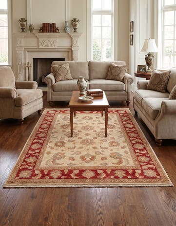 5' 1 x 6' 9 Hand Knotted Ziegler Rug