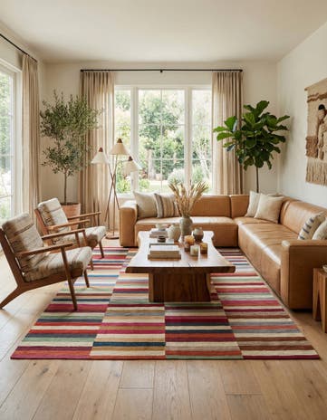 6' 7 x 9' 7 Hand Woven Kilim Modern Wool Rug