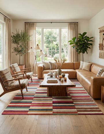 6' 7 x 9' 7 Hand Woven Kilim Modern Wool Rug