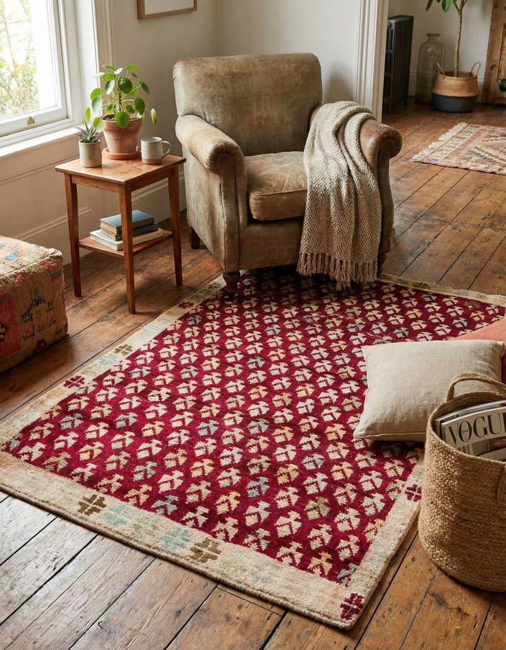 Detail image of 4' 1 x 6' 5  Hand Knotted Balouch Wool Rug