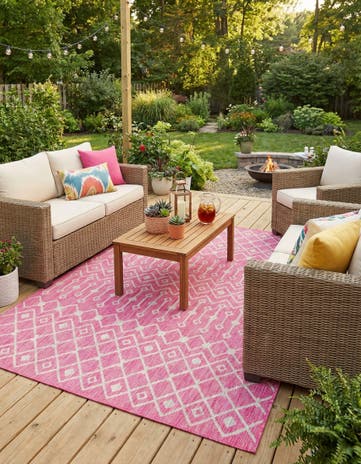 7' x 10' Easy-Clean Lattice Indoor / Outdoor Rug