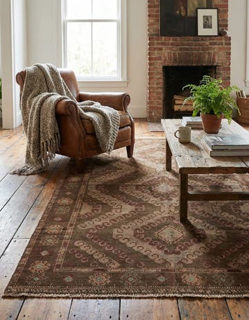 3' 9 x 6' 2 Hand Knotted Ultra Vintage Persian Wool Rug