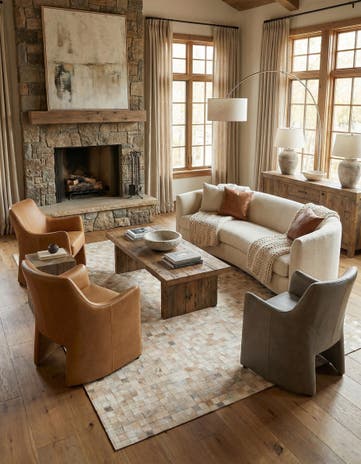 8' 1 x 9' 10 Cowhide Stocks Rug