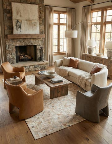 8' 1 x 9' 10 Cowhide Stocks Rug