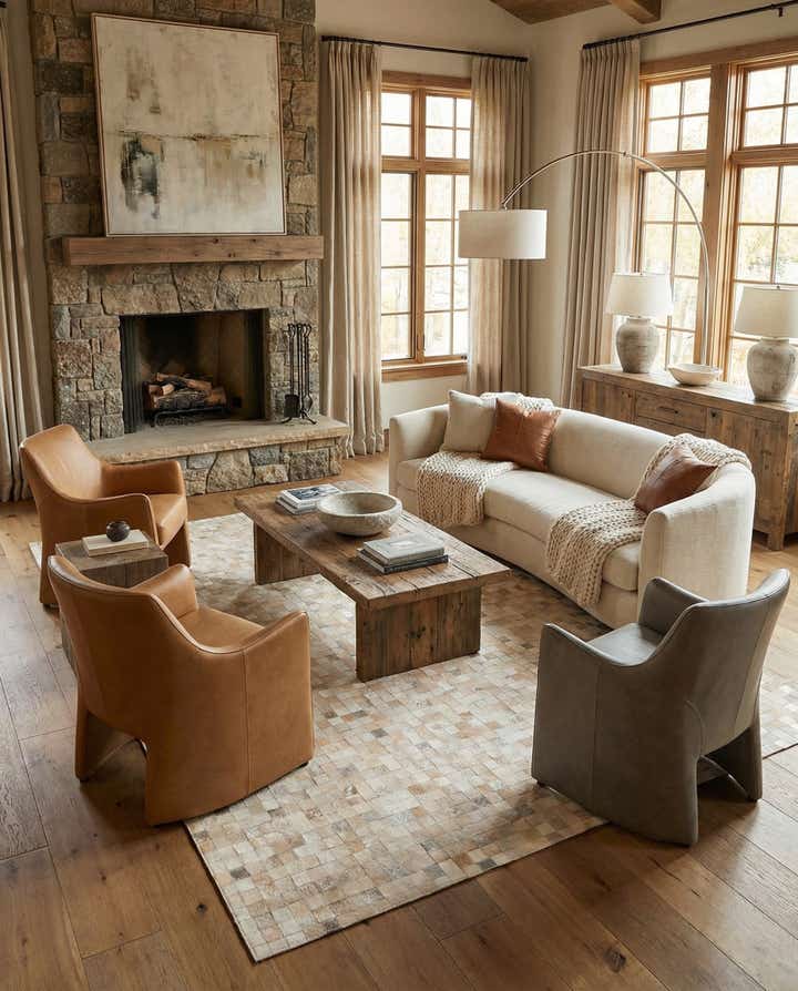 8' 1 x 9' 10 Cowhide Stocks Rug