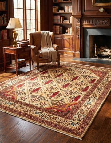 5' 2 x 6' 6 Hand Knotted Peshawar Ziegler Oriental Rug