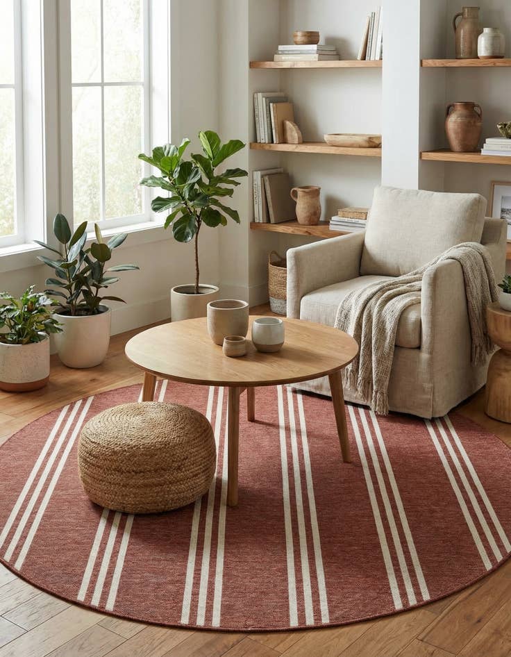 Detail image of 7' x 7'  Washable Jill Zarin Indoor / Outdoor Round Rug