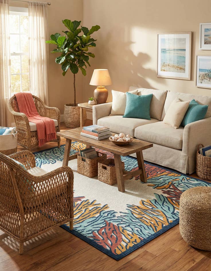 Detail image of 6' x 9'  Washable Belize Indoor / Outdoor Rug