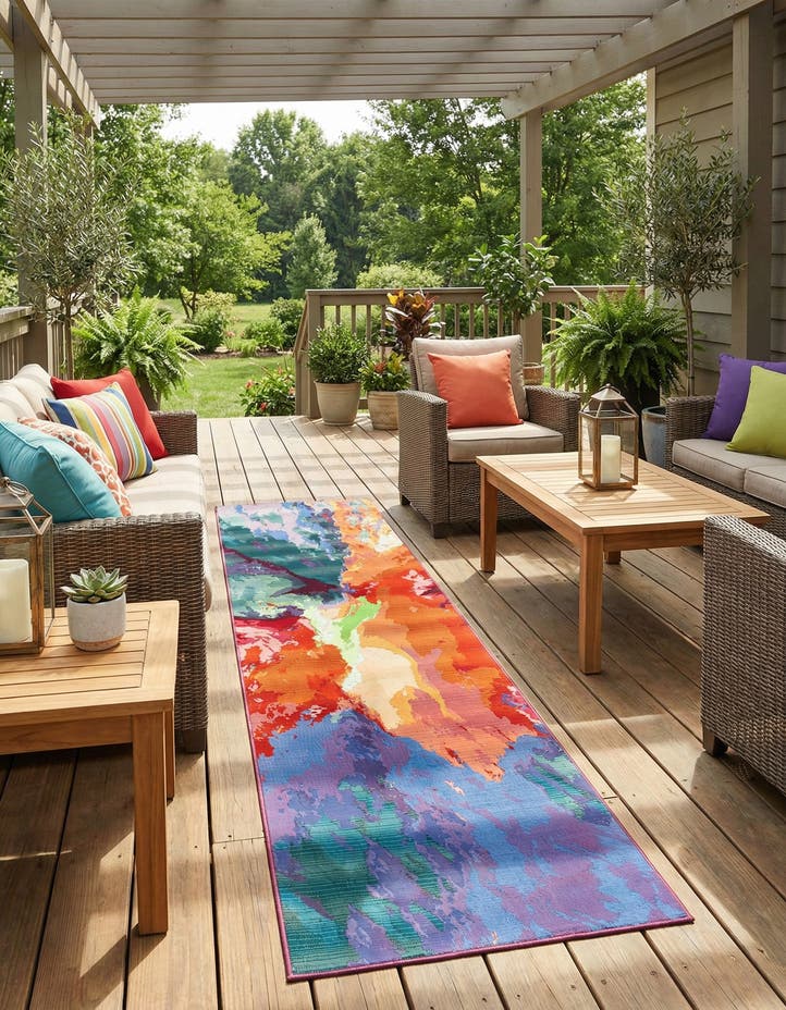 2' 7 x 11' Easy-Clean Modern Indoor / Outdoor...