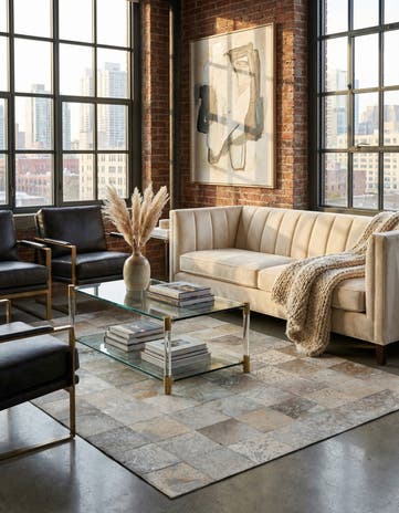 5' 1 x 7' 10 Cowhide Rug