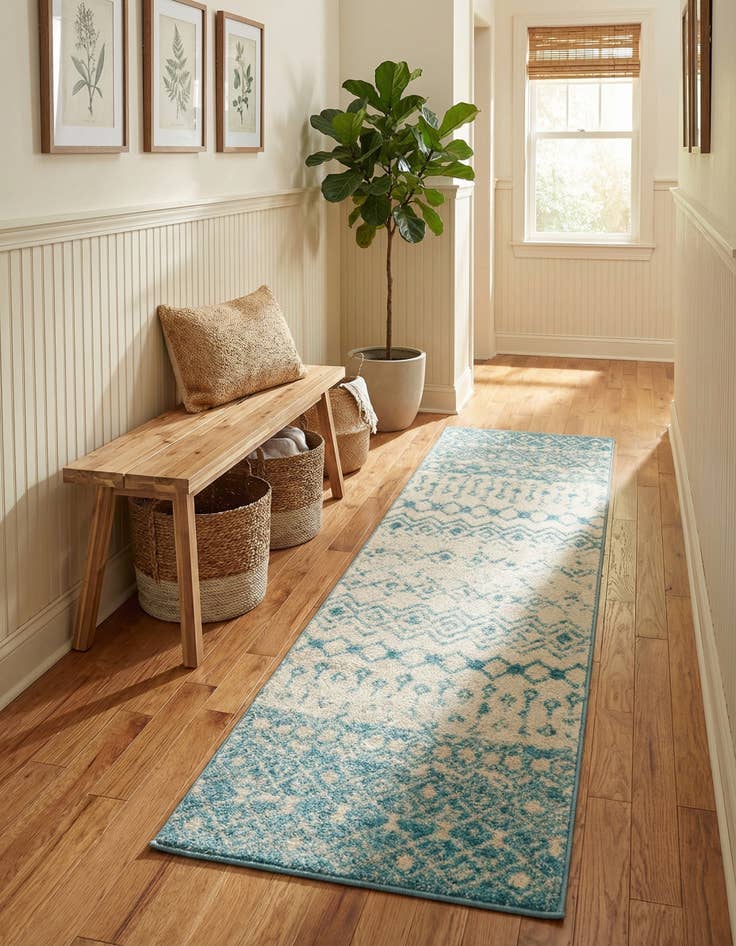 Detail image of  2' x 7' Moroccan Trellis Runner Rug