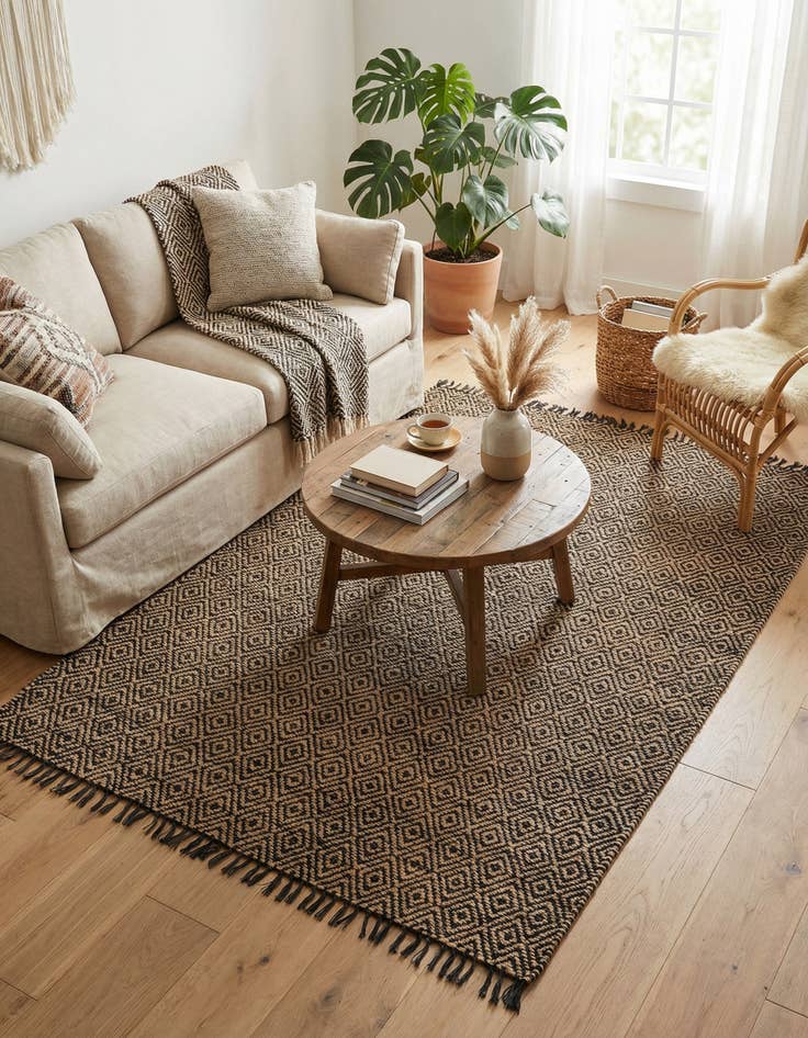 Detail image of  6' 1 x 9'  Hand Woven Braided Jute Rug