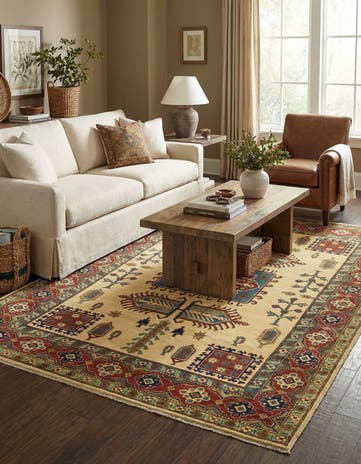 6' 3 x 9' Hand Knotted Kazak Rug